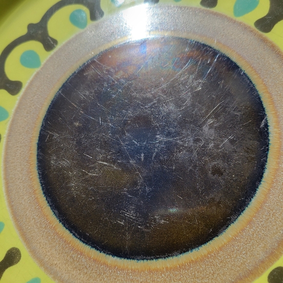 Vintage Electra Decorative Stoneware Plate Green - Brown Boho Design - Picture 13 of 14